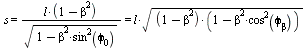 `and`(s = `/`(`*`(l, `*`(`+`(1, `-`(`*`(`^`(beta, 2)))))), `*`(sqrt(`+`(1, `-`(`*`(`^`(beta, 2), `*`(`^`(sin(phi[0]), 2)))))))), `/`(`*`(l, `*`(`+`(1, `-`(`*`(`^`(beta, 2)))))), `*`(sqrt(`+`(1, `-`(`*...