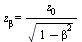 z[beta] = `/`(`*`(z[0]), `*`(sqrt(`+`(1, `-`(`*`(`^`(beta, 2)))))))