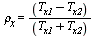 `*`(rho, `*`(x)) = `/`(`*`(`+`(T[x1], `-`(T[x2]))), `*`(`+`(T[x1], T[x2])))